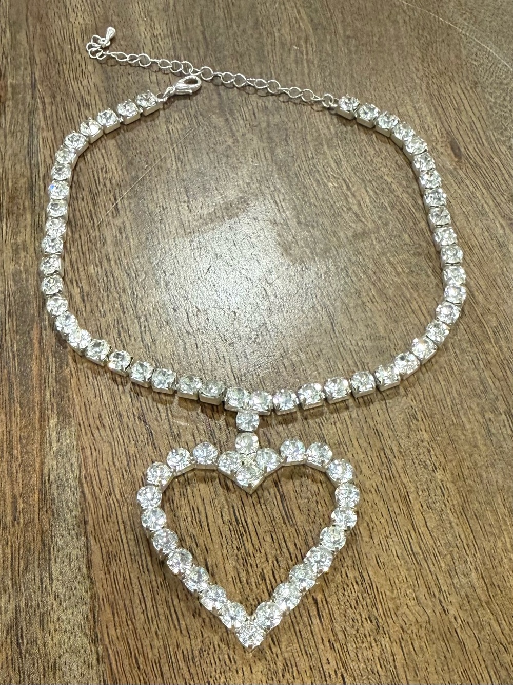 Crystal Heart Choker Necklace